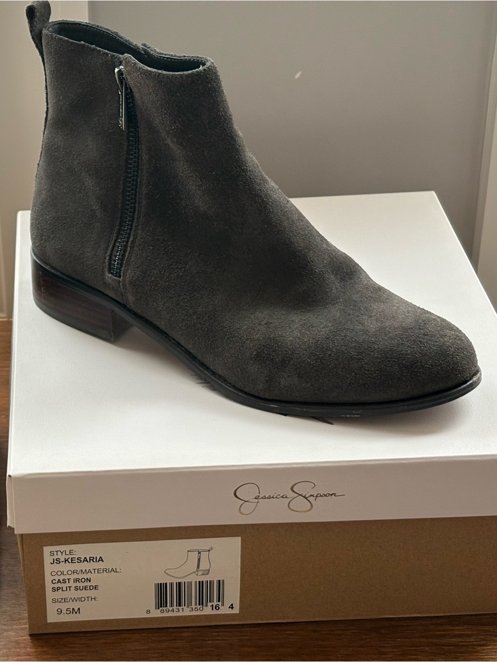 Jessica Simpson Cast Iron Split Suede Ankle Boot, Size 9.5